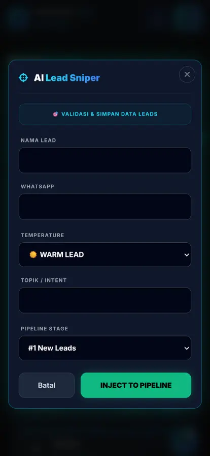 🤖 FORM INPUT MANUAL — AI Lead Sniper