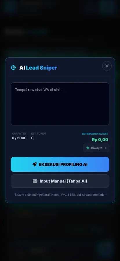 🎯 AI LEAD SNIPER — Ekstrak Data Otomatis dari Chat WA