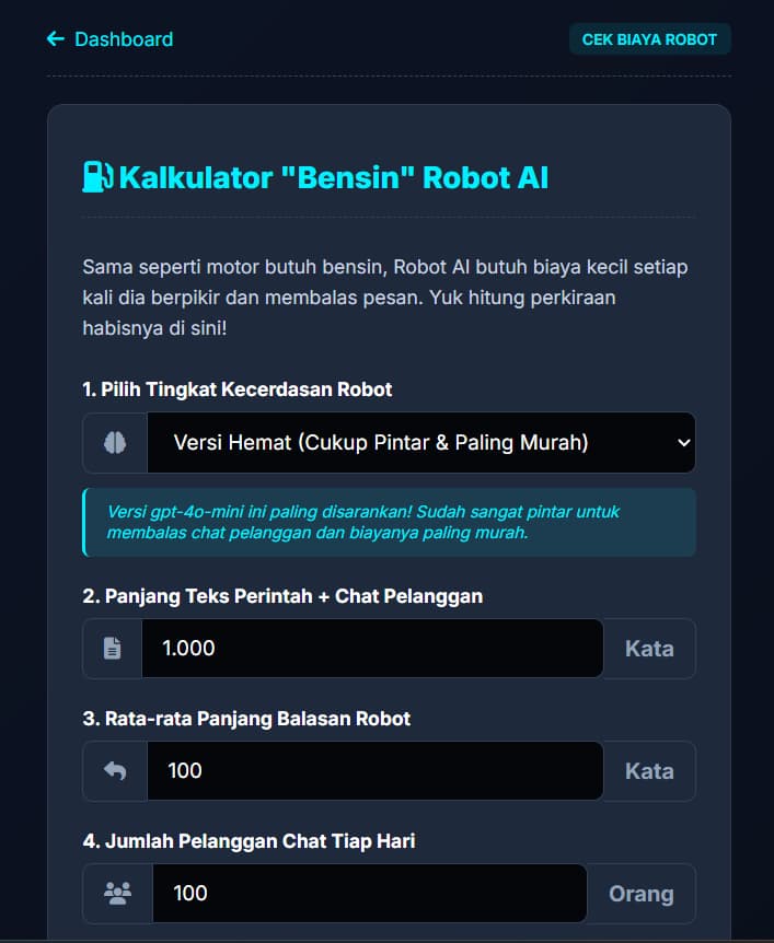 KALKULATOR TOKEN AI